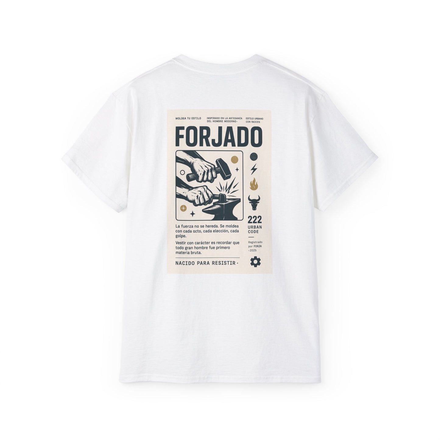 Camiseta FORJA Unisex Ultra Cotton – Edición FORJADO, Estilo Editorial Urbano